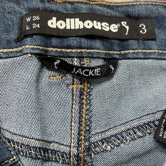 Dollhouse Jackie Capri Denim Jeans Crop Pants Medium Blue Wash Size 3 - Picture 9 of 15